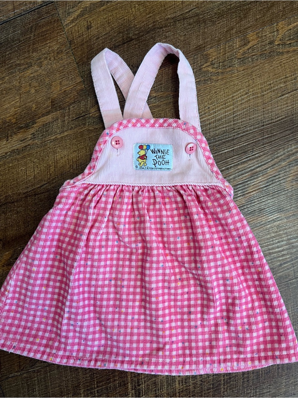 Winnie the Pooh Pink Gingham Pinafore Dress for Kids